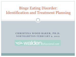 Binge Eating Disorder: Identification and Treatment
