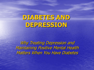 DIABETES AND DEPRESSION - World Federation for Mental Health