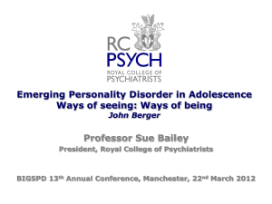 Emerging Personality Disorder in Adolescence - BIGSPD
