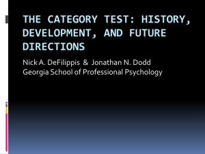 History of the Category Test 2