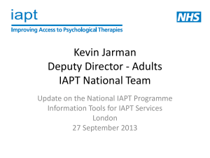 Kevin Mullins National IAPT Programme Lead