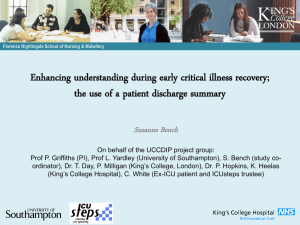Enhancing understanding during early critical illness recovery