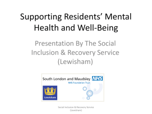 Supporting Residents` Mental Health and Well
