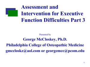 Executive Function Intervention - Learning Disabilities Association of