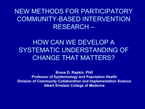 New Methods For Participatory Community