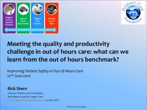 Meeting the Quality and Productivity Challenge in Out of Hours Care
