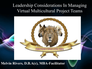 Leading Multi-Cultural Project Teams