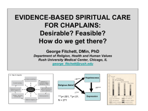 2012 - George Fitchett "Evidence Based Spiritual Care"