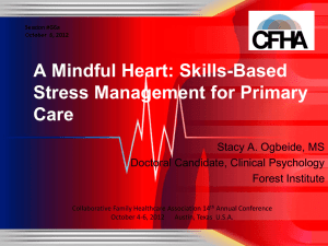 Skills-Based Stress Management for Primary Care