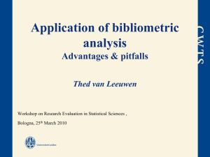 Application of bibliometric analysis