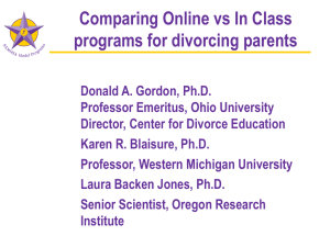Comparing Online vs In Class programs for divorcing parents