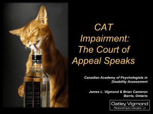 CAT Impairment - Canadian Academy of Psychologists in Disability