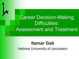 The assessment and treatment of career decision
