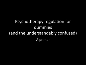 Psychotherapy regulation for dummies (and the