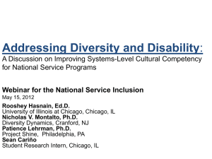 Addressing Diversity and Disability - National Service Inclusion Project