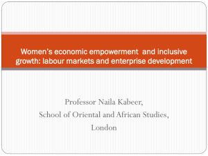 Women`s economic empowerment and inclusive growth