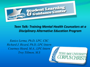 Teen Talk Training Mental Health Counselors at a DAEP