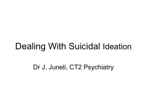 Dealing With Suicidal Ideation - the Peninsula MRCPsych Course