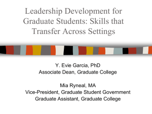 Leadership Development for Graduate Students: Skills that Transfer