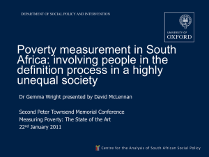 Poverty measurement in South Africa