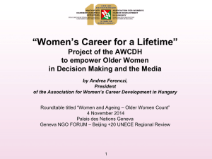 “women`s career for a lifetime” project of the awcdh