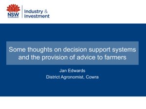 Jan Edwards – some thoughts on decision support systems and the