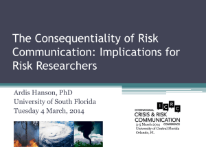 The Consequentiality of Risk Communication