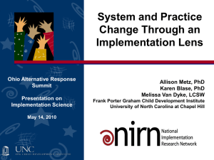 Systems and Practice Change Through Implementation Lens