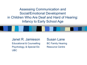 Assessing Communication and Social/Emotional Development in