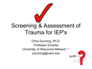Screening & Assessment of Trauma for IEP`s