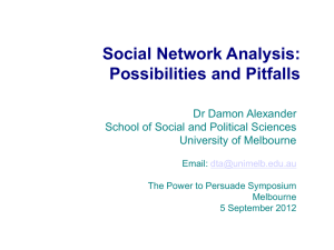 Social Network Analysis: Possibilities and Pitfalls