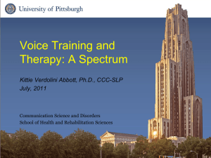 A Comprehensive Model of Voice Therapy