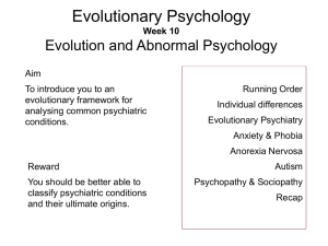 10 Evolution and Abnormal Psychology