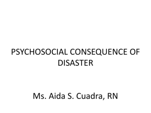 Psychosocial Consequence of Disaster