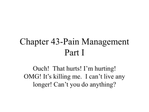 Pain Management Part 1