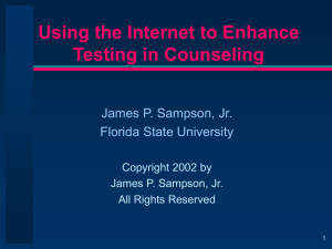 Using the Internet to Enhance Testing in Counseling