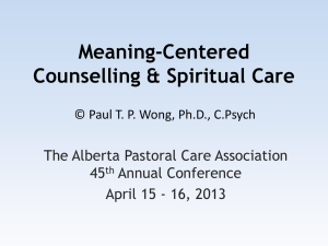 Meaning-Centered Counselling and Therapy