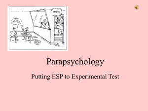 Parapsychology - Vista del Lago High School