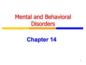 Mental & Behavioral Disorders - American Academy of Disability
