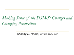 Making Sense of the DSM-5: Changes and Changing Perspectives