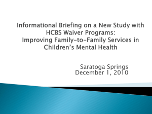 Improving Family-to-Family Services in Children`s Mental Health