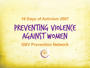 Violence Against Women - GBV Prevention Network