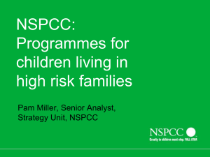 NSPCC programme for children living in high risk families