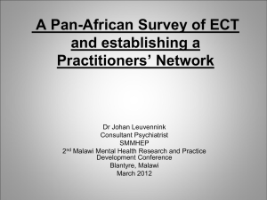 ECT A Pan-African Survey of ECT and Establishing a Practitioners