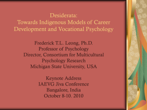 Towards Indigenous Models of Career Development
