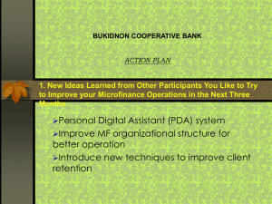 BUKIDNON COOPERATIVE BANK ACTION PLAN