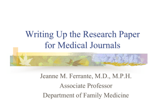 Writing research paper for medical journal