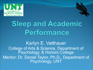 Sleep and Academic Functioning - UNT Digital Library
