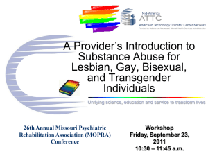 Substance Abuse Treatment of Lesbian, Gay, Bisexual and