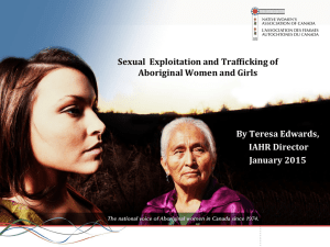 Sexual Exploitation and Trafficking of Aboriginal Women